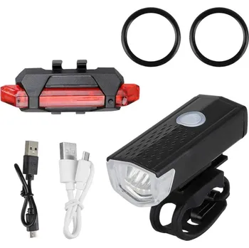Cyklosvítilna Sada LED světel na kolo s USB kabelem pro nabíjení