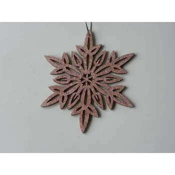 Vánoční dekorace vločka velká dorůžova posl. 2 ks skladem