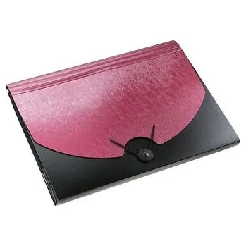 Set školních potřeb Teczka A4 z gumką 13 przegródek czarno-bordowa