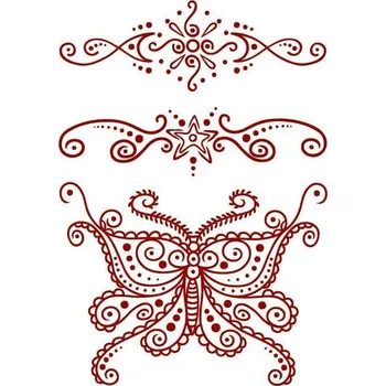 Odstranitelné tetování Červený motýl a další motivy - henna nalepovací tetování