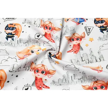 Bavlněný satén superhrdinka