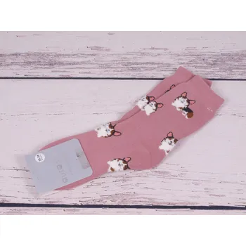 Dámské ponožky Termo ponožky aura.via teplé ponožky růžové s pejsky velikosti ponožek: 26-27 ( EUR vel. 39-41)