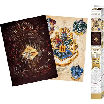 Abysse Corp Sada plakátů Harry Potter - Fakulty a Záškodnická Mapa 2 ks 52 x 38 cm