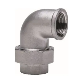 Instalatérský materiál GEBO Nerezové šroubení FF rohové 90°, ploché těsnění Velikost: 1/2”