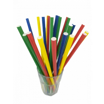 EKO Papírové slámky (brčka) JUMBO 25 cm, průměr 8 mm - mix barev [100ks] 3 vrstvé