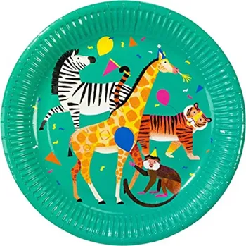 Party nádobí Wrimes Cosmetics Ltd. TALÍŘE papírové Animal Party 23cm 8ks