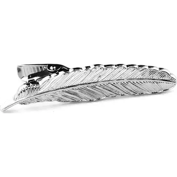 Spona na kravatu Spona na kravatu pírko, peříčko Stříbrná