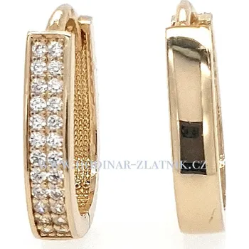 Náušnice naušnice oboustrané ze žlutého zlata a zirkony OLI0811217431015