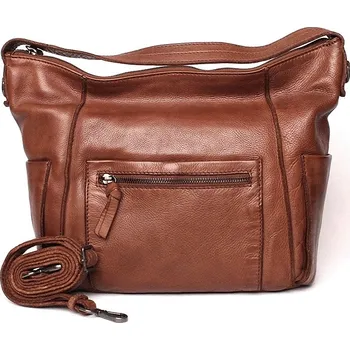 Kabelka Luxusní hnědá kožená kabelka na rameno Gianni Conti 824