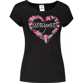 Dámské tričko Dámské triko ALTISPORT ALW131122 ČERNORŮŽOVÁ S