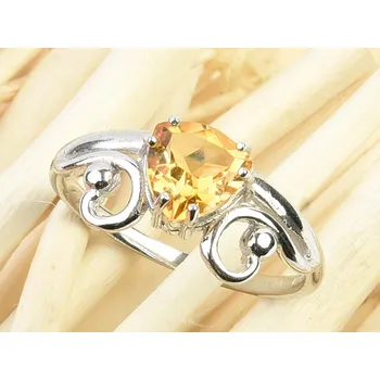 Prsten Prsten s citrínem trigon Ag 925/1000+Rh standard brus