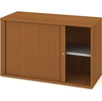 Kancelářský vozík HOBIS kancelářská policová skříň - SZ 2 120 01 L, zámek Huwill, roleta levá, třešeň + doprava zdarma