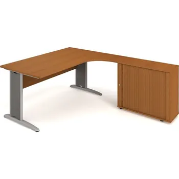 Kancelářský vozík HOBIS kancelářský stůl pracovní, sestava levá - CE 1800 HR L, třešeň + doprava zdarma