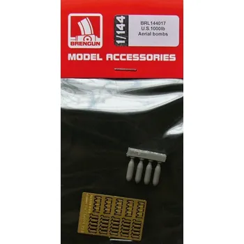 Plastikový model Brengun 1/144 U.S.1000lb Aerial bombs (4 pcs.)