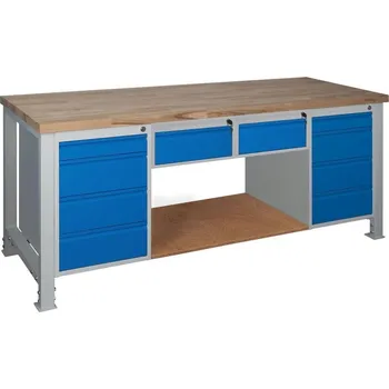 Průmyslová sponka Stavitelný dílenský stůl 2000 mm 2xM4+2xZ1, buková spárovka + doprava zdarma