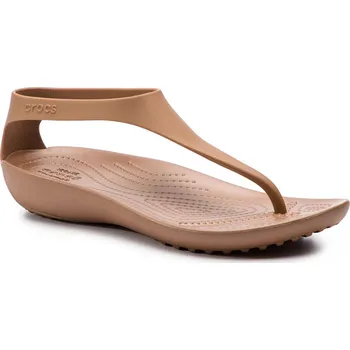 Dámské žabky Recenze Crocs W Serena Flip 205468-860 Bronze/Bronze 41-42