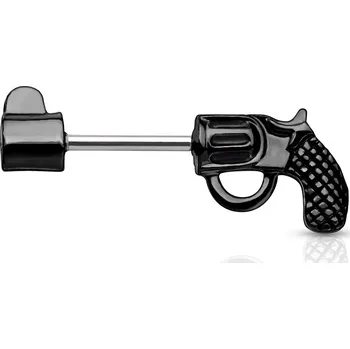 Piercing Šperky4U Černý piercing do ucha - náušnice revolver - FP1019-K