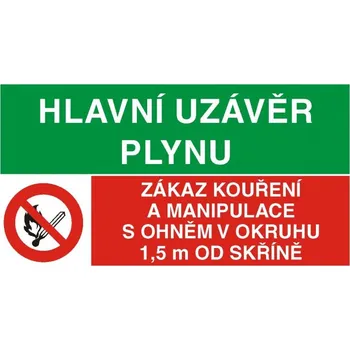 Sdružená - Hlav.uzávěr plynu, Zákaz kouření