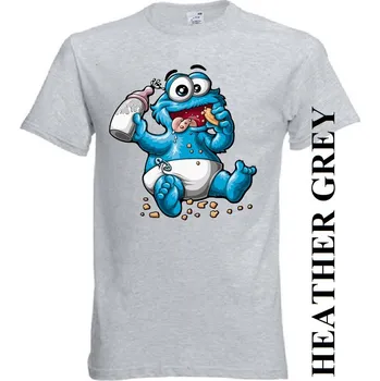 Dívčí tričko levné-dětské-tričko-potisk-cookie-monster Barva: Heather grey - vřesově šedá, velikost: 104