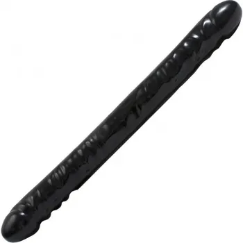 Dildo Doc Johnson Double Header 18″ Veined Black, černé oboustranné dildo 45 x 4,5 cm