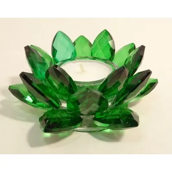 Svícen Křišťálový svícen Lotos zelený