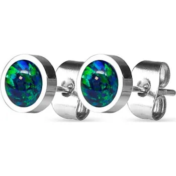 Náušnice NUBIS® Ocelové náušnice s opály 8 mm - NBP71-OP19