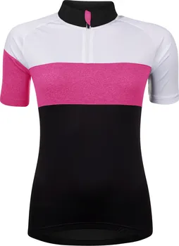 cyklistický dres Force View Lady s krátkým rukávem černý/růžový
