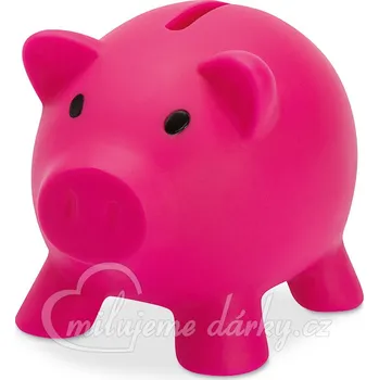 Pokladnička Fuchsiové prasátko - malá pokladnička z PVC