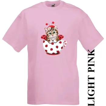 detske-levne-bavlnene-tricko-potisk-kote-beruška Barva: Pink - růžová, velikost: 152