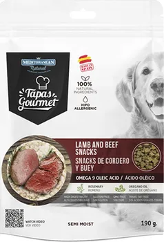 Pamlsek pro psa Mediterranean Natural Tapas Gourmet Snack Lamb/Beef 190 g