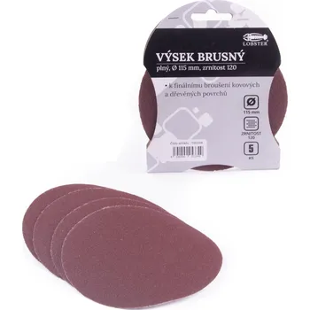 Brusný papír 5x 115mm P120 papír brusný výsek plný
