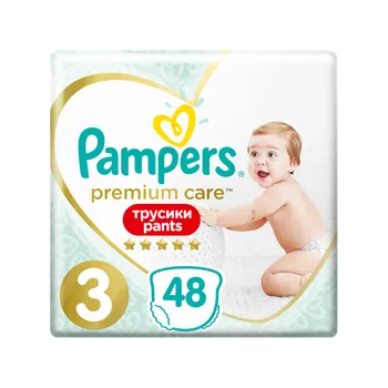 Plenkové kalhoty Pampers Premium Care Pants 3 Midi 6 - 11 kg 48 ks