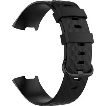 Příslušenství k chytrým hodinkám eses Silikonový řemínek pro Fitbit Charge 3 a 4 - Velikost L, černý