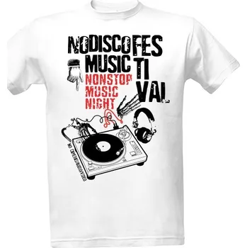 Pánské tričko Tričko s potiskem Nonstop music night s potiskem gramofonu pánské