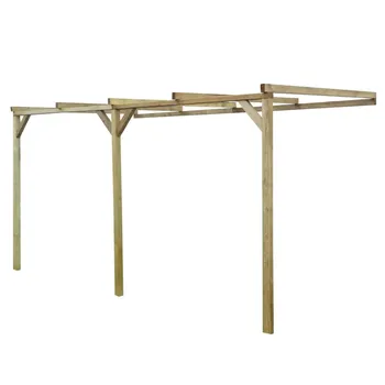 Pergola Vidaxl Zahradní pergola ke zdi 2 x 4 x 2,2 cm dřevo