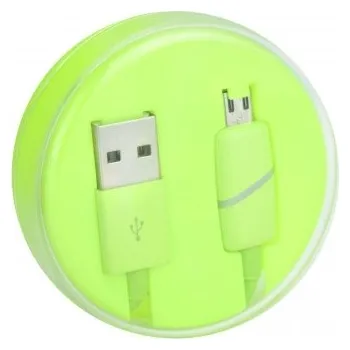 Tel1 Kabel micro USB 1metr BOX-7X Ring limetková 5901737852830