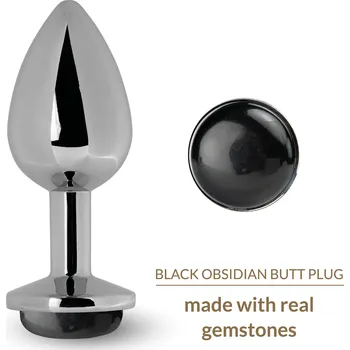 Anální šperk La Gemmes Butt Plug Black Obsidian
