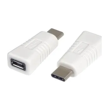 Datový kabel PremiumCord Adaptér USB-C konektor male - micro USB 2.0/female, OTG, bílá