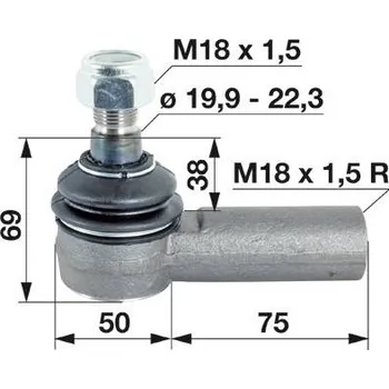 Čep řízení Kulový kloub M18x1,5 vnitřní závit
