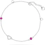 Řetízek na nohu růžový se Swarovski Elements Lilo BA210115000F Fuchsia