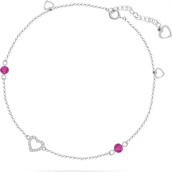 Náušnice Řetízek na nohu růžový se Swarovski Elements Lilo BA210115000F Fuchsia