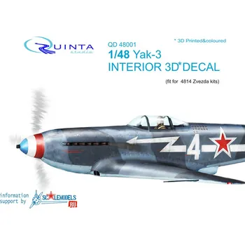 Plastikový model Quinta studio 1/48 Yak-3 3D-Print&colour Interior (ZVE)