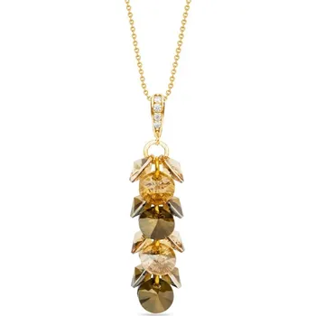 Náhrdelník Náhrdelník zlatý se Swarovski Elements Frou Frou NDG6428BRSGS Bronze Shade + Golden Shadow