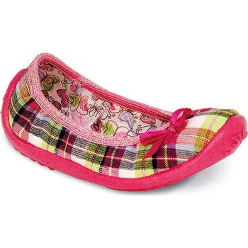 Dívčí bačkory BEFADO Balerínky bačkůrky cvičky 980X060 káro velikost: 27