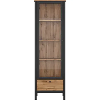 Knihovna Vitrína 1w1s LOFT - dub wotan