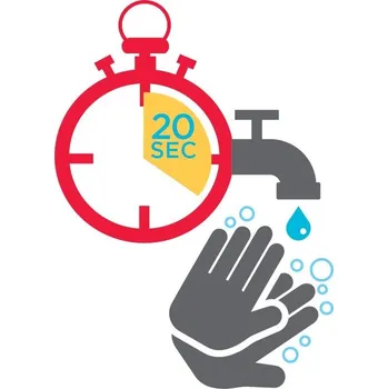 Odstranitelné tetování Symbol mytí rukou po dobu 20 sekund - nalepovací tetování