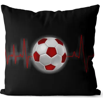 Dekorativní polštářek Polštář Fotbalový pulz (Velikost: 40 x 40 cm)