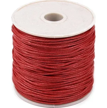 Příze Šňůra bavlněná Ø1 mm voskovaná - 5 červená jahoda