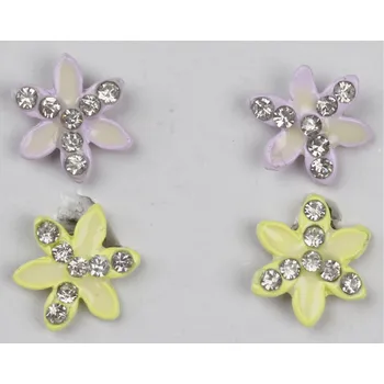 Náušnice UNI Náušnice kytičky 2 páry Barva: žluto-fialová