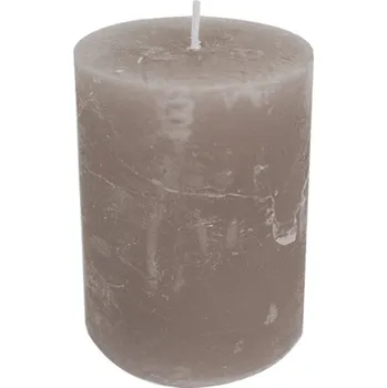 Svíčka Tmavě hnědo šedá nevonná svíčka Taupe XXL válec - Ø 10*20cm